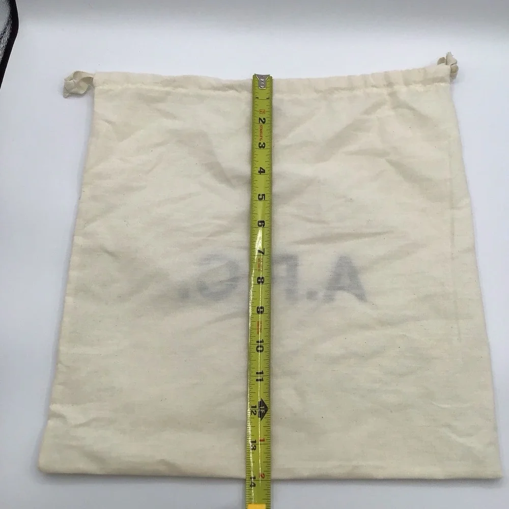 A.P.C. Logo Cotton Drawstring Dust Bag Shoe Bag Cream 13x14 Storage Pouch